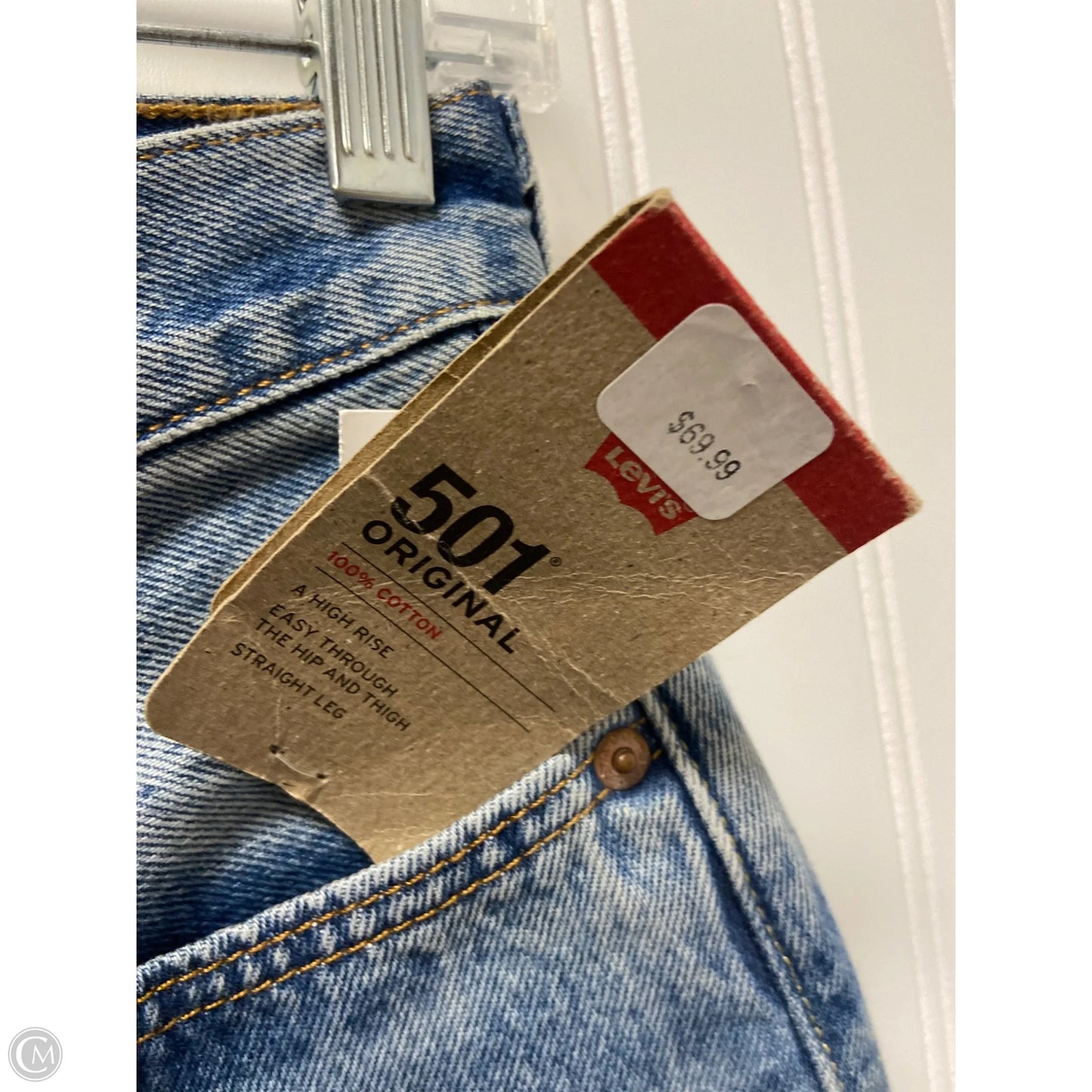 Jeans Straight By Levis In Blue Denim, Size: 2