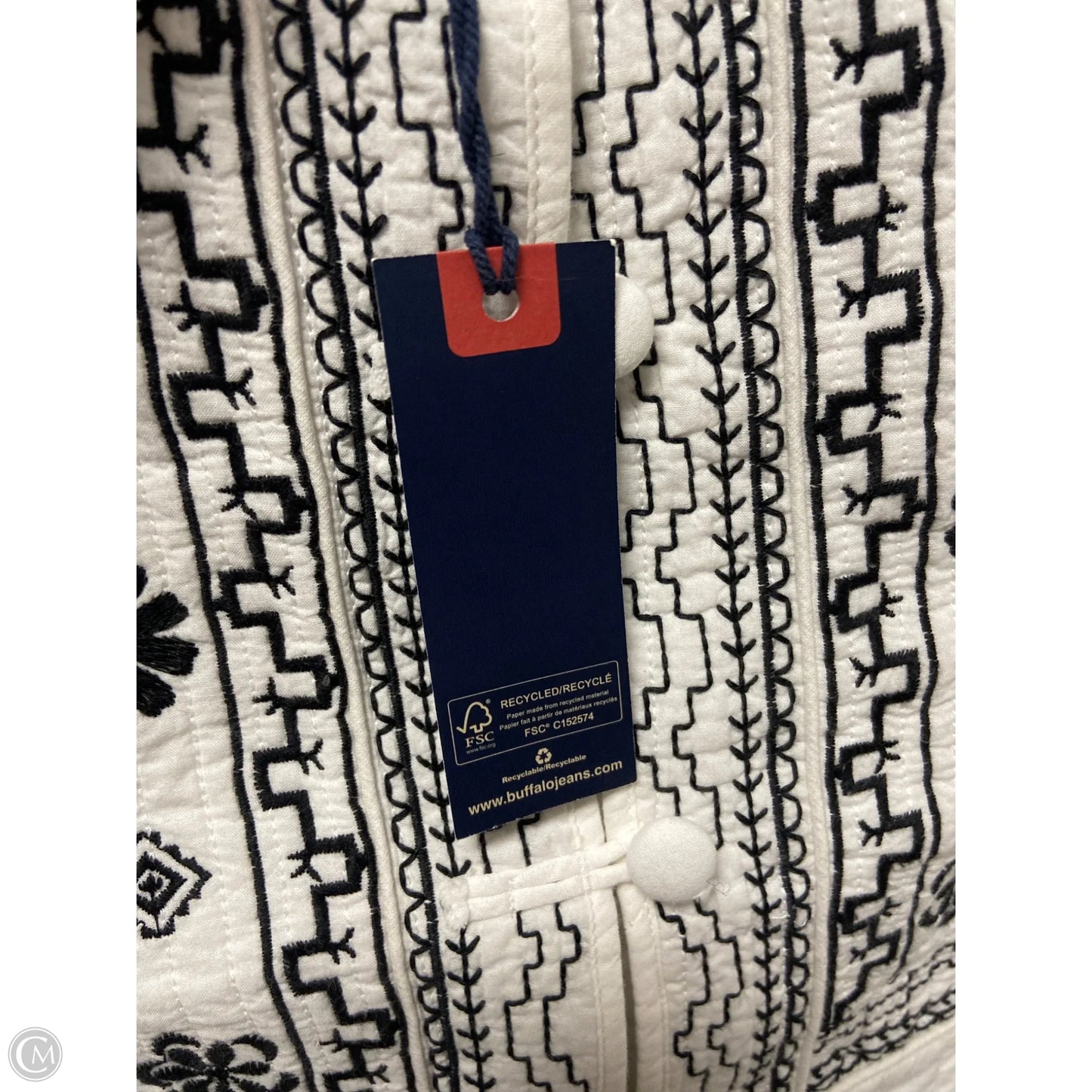 Jacket Shirt By Buffalo David Bitton In Black & White, Size: Xs