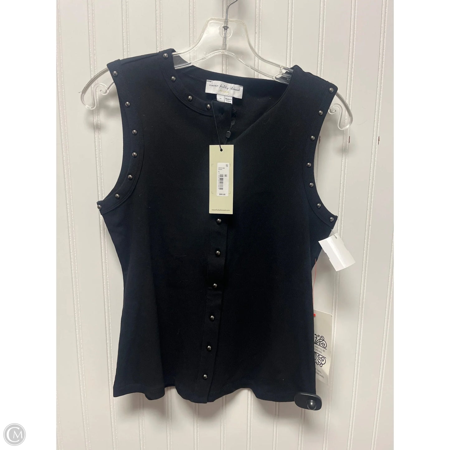 Top Sleeveless By Cmb In Black, Size: M