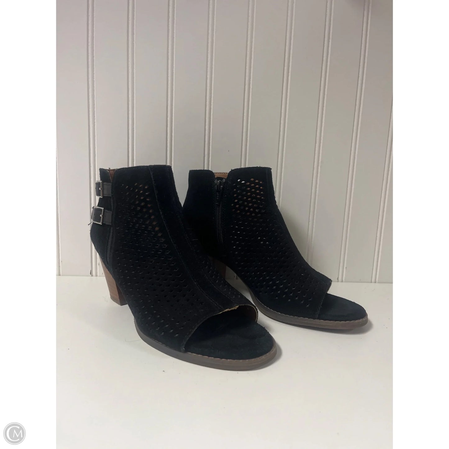 Boots Ankle Heels By Vionic In Black & Brown, Size: 8