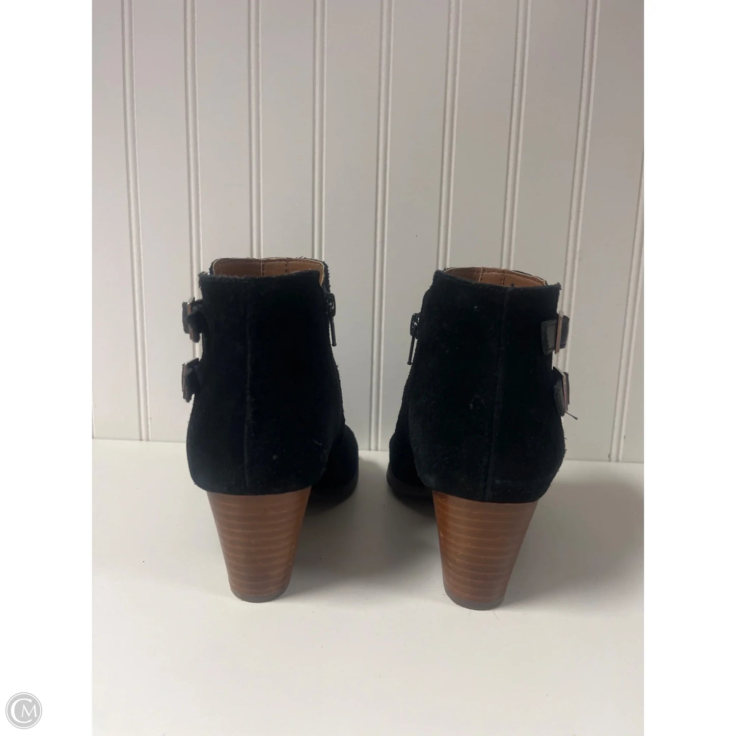 Boots Ankle Heels By Vionic In Black & Brown, Size: 8