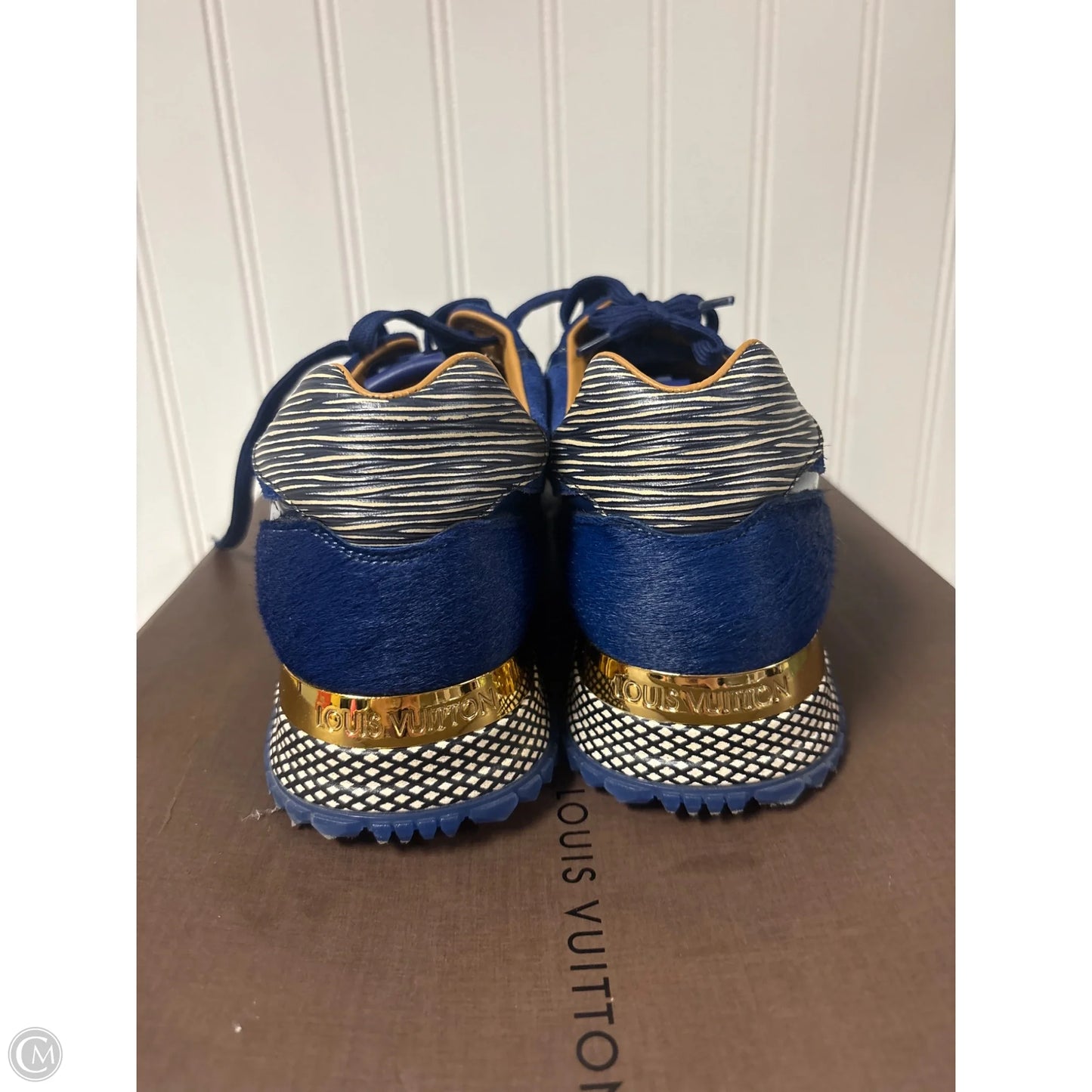 Shoes Luxury Designer By Louis Vuitton In Blue, Size: 8