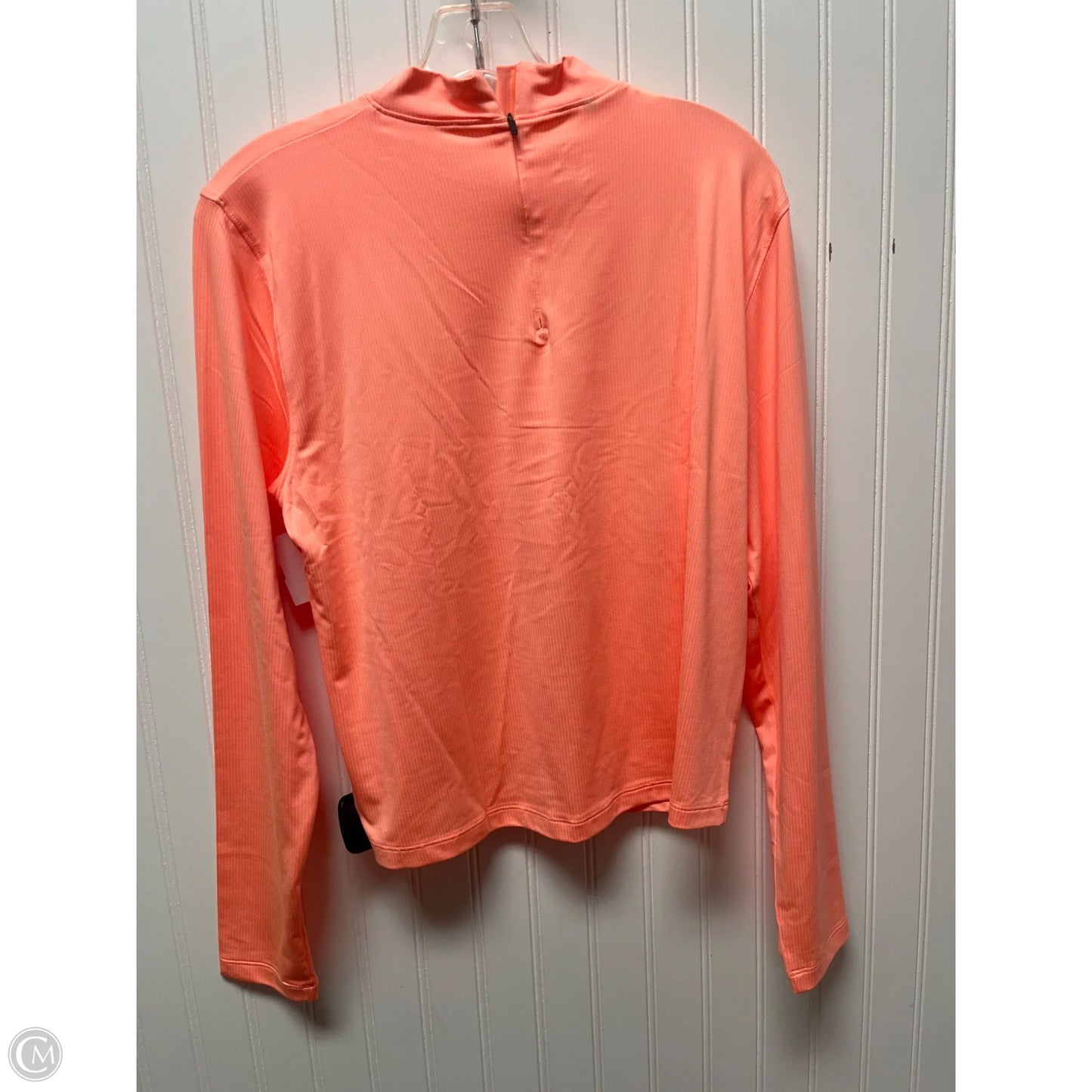 Athletic Top Long Sleeve Collar By Under Armour In Orange, Size: Xl