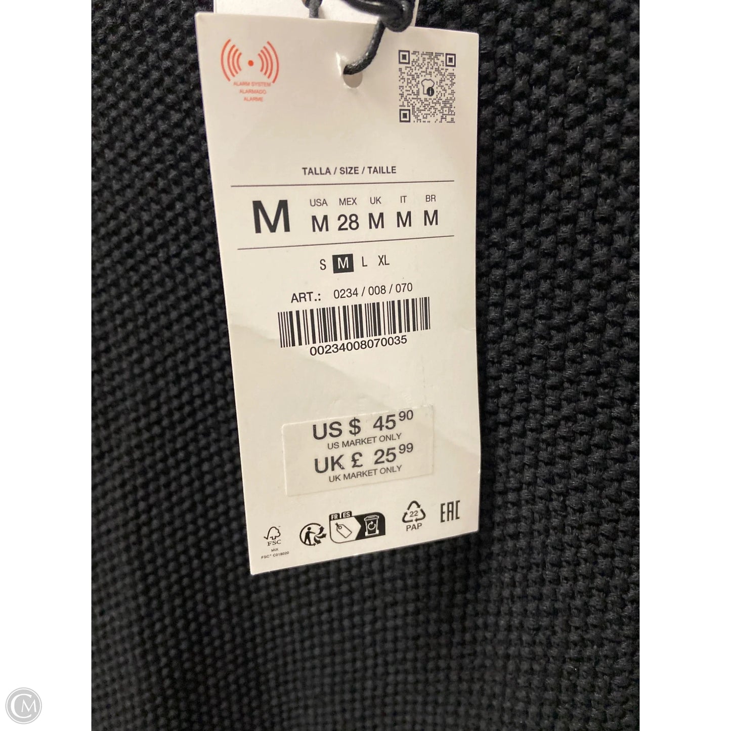 Dress Casual Short By Zara In Black & Cream, Size: M