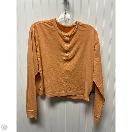 Top Long Sleeve Basic By Pink In Orange, Size: Sp