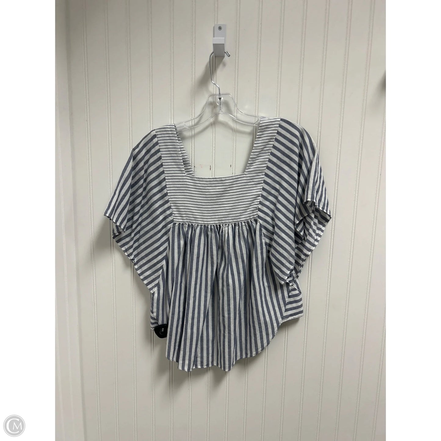Top Short Sleeve By Madewell In Striped Pattern, Size: S