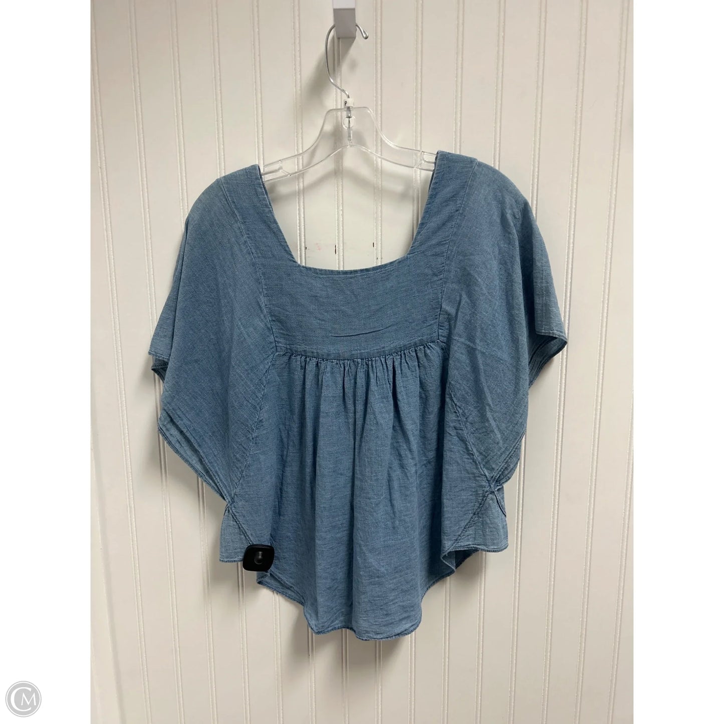 Top Short Sleeve By Madewell In Blue Denim, Size: S