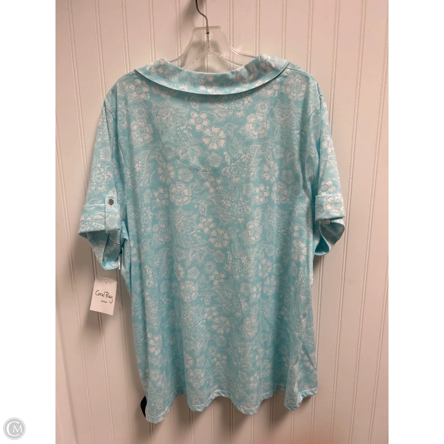 Top Short Sleeve By Coral Bay In Blue, Size: 1x