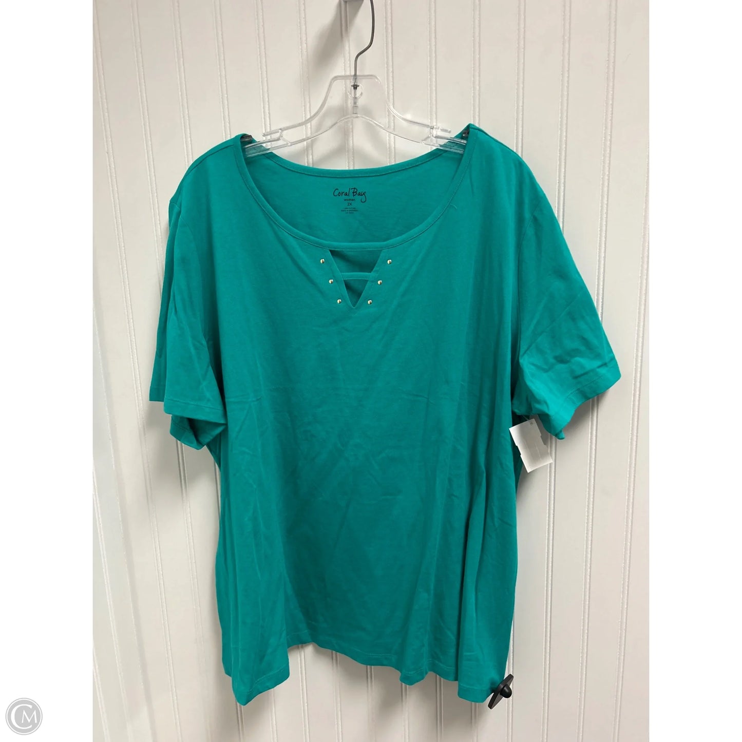 Top Short Sleeve Basic By Coral Bay In Teal, Size: 2x