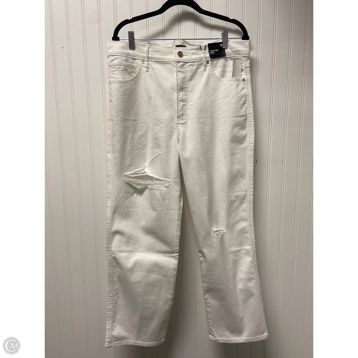 Jeans Straight By Express In White Denim, Size: 14