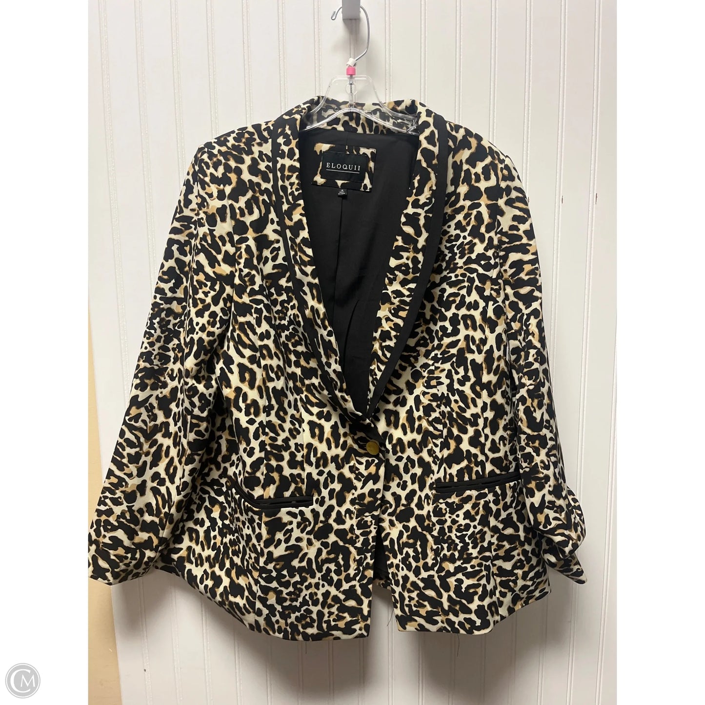 Blazer By Eloquii In Animal Print, Size: 1x