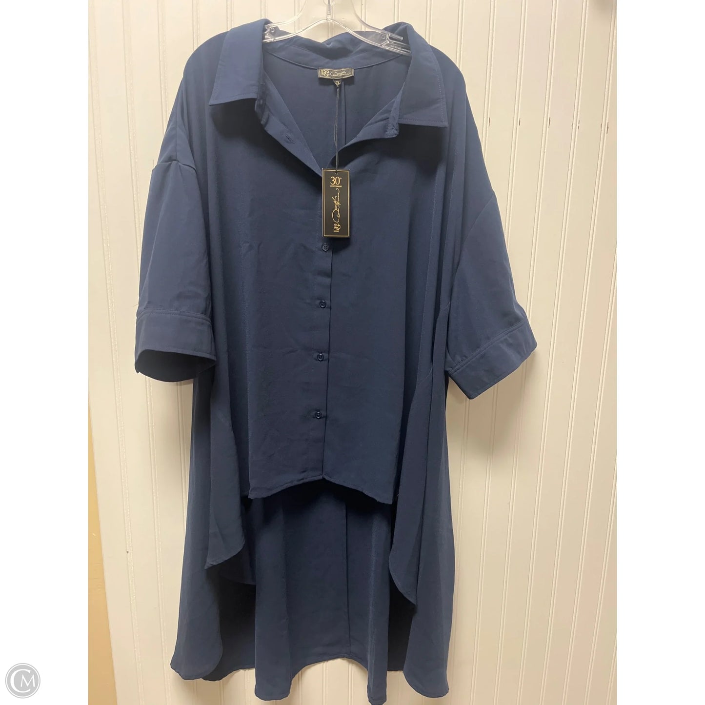 Tunic Short Sleeve By Diane Gilman In Blue, Size: 2x