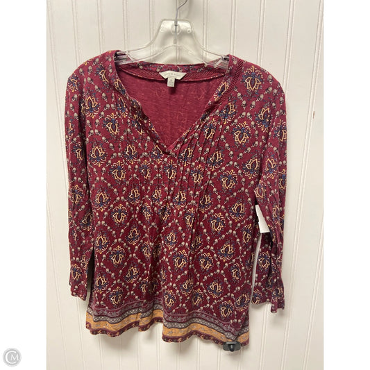 Top Long Sleeve Basic By Lucky Brand In Maroon, Size: M