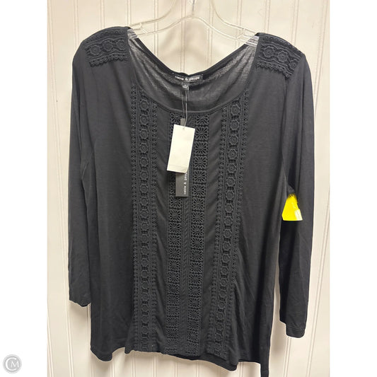 Top Long Sleeve By Cable And Gauge In Black, Size: L