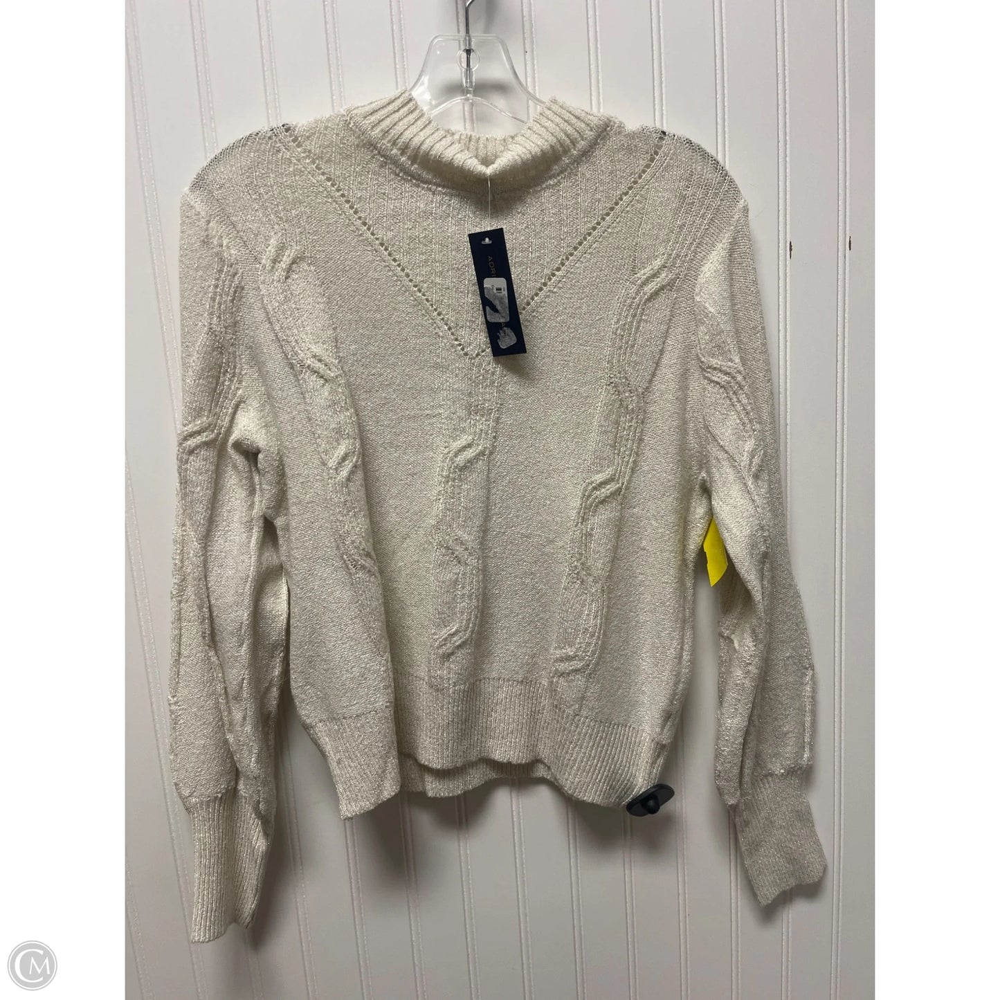 Sweater By Adrienne Vittadini In Beige, Size: Lp