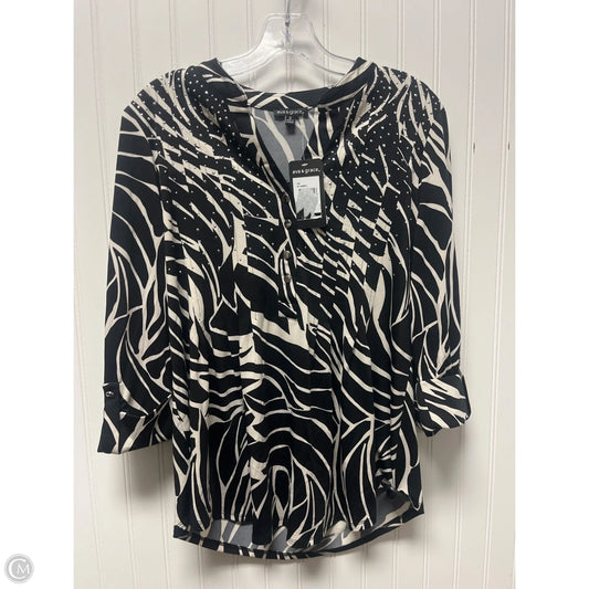 Top Long Sleeve By Clothes Mentor In Black & Cream, Size: S
