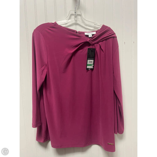 Top Long Sleeve By Nine West In Purple, Size: L