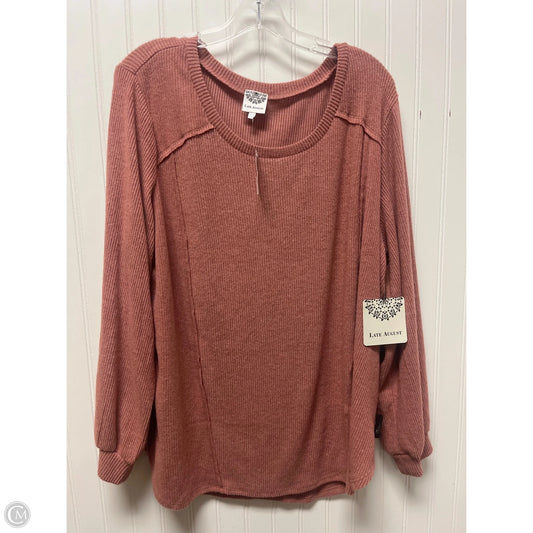 Top Long Sleeve By Clothes Mentor In Pink, Size: 2x