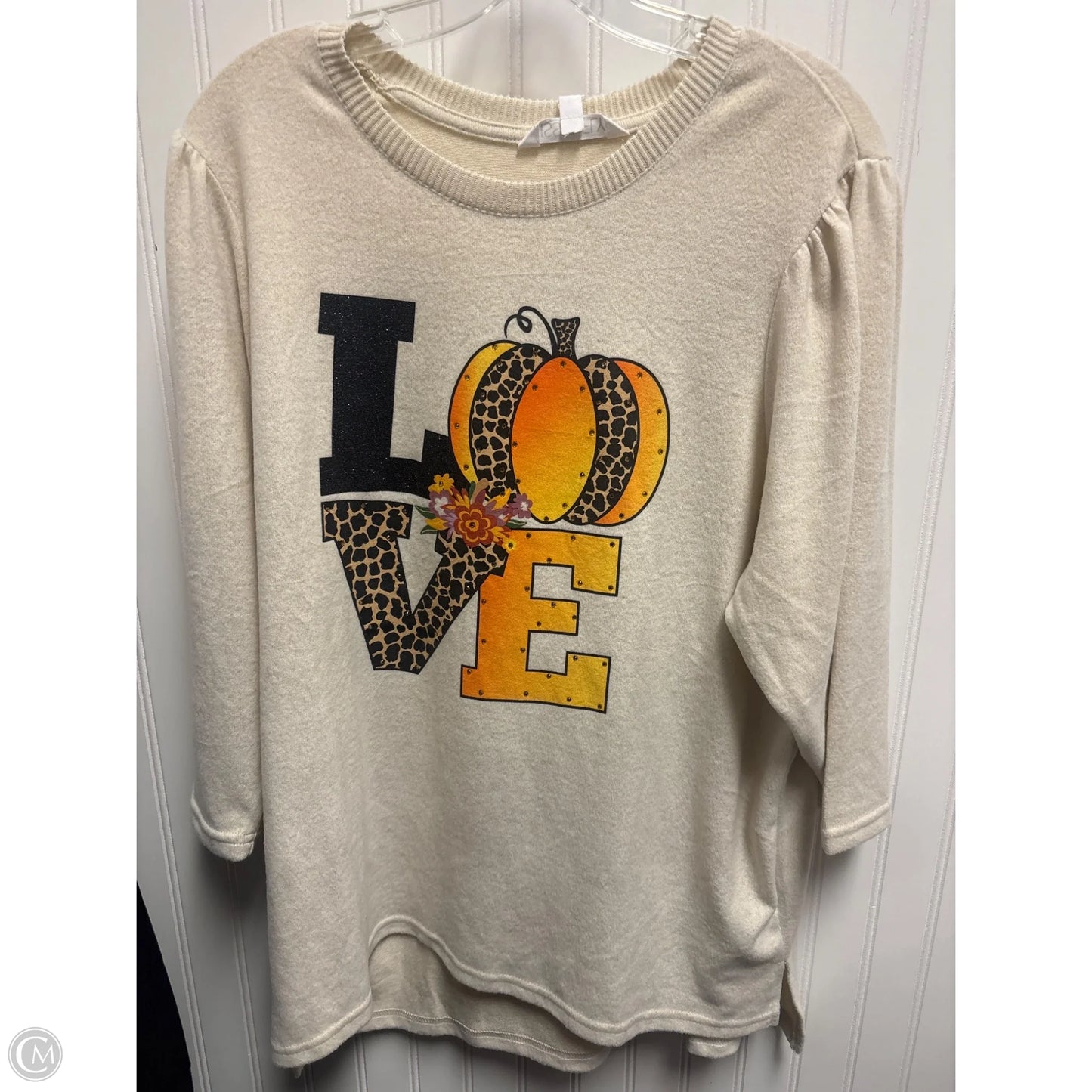 Sweater By Clothes Mentor In Beige, Size: 1x