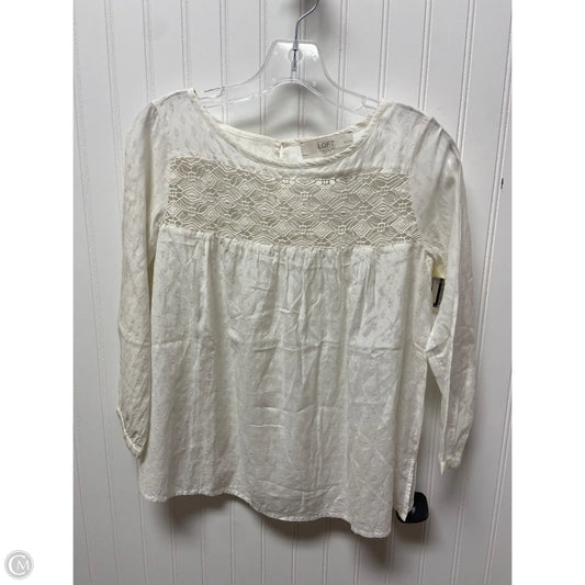 Top Long Sleeve By Loft In White, Size: Xsp