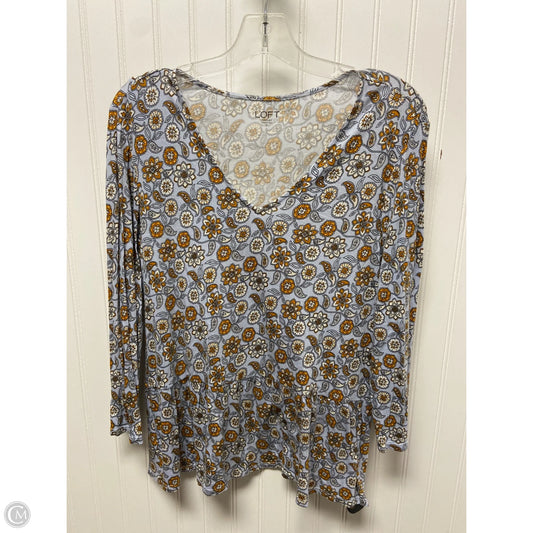 Top Long Sleeve Basic By Loft In Blue, Size: M
