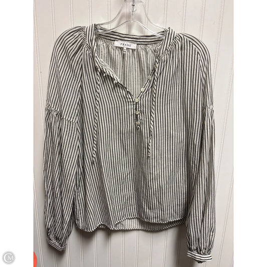 Top Long Sleeve By Frame In Striped Pattern, Size: Sp