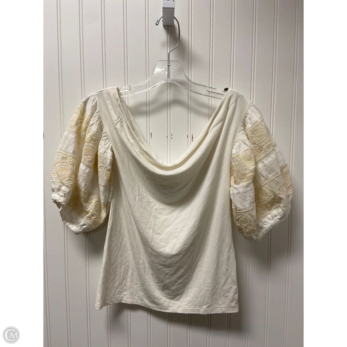 Top Short Sleeve By Free People In Cream, Size: Sp