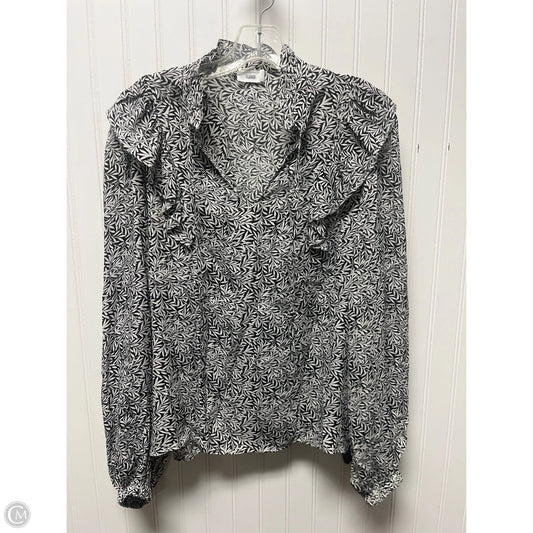 Top Long Sleeve By Closed In Black & White, Size: S