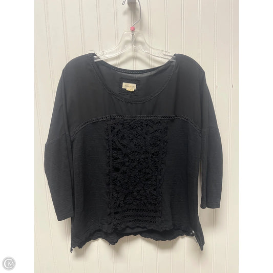 Top Long Sleeve By Meadow Rue In Black, Size: M