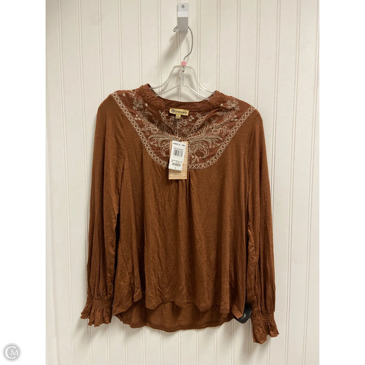 Top Long Sleeve By Democracy In Brown, Size: S