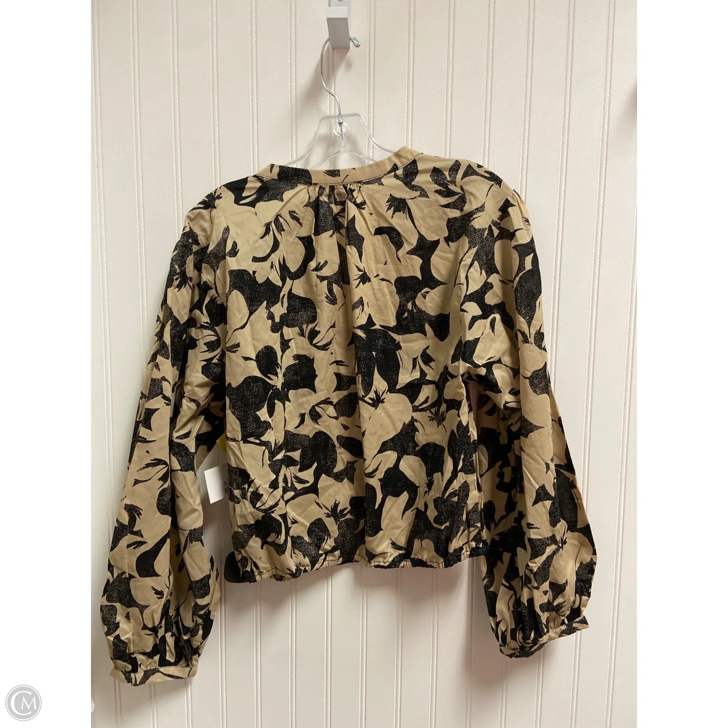 Top Long Sleeve By Ellen Tracy In Black & Tan, Size: M