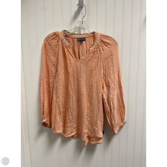 Top Long Sleeve By Democracy In Orange, Size: S