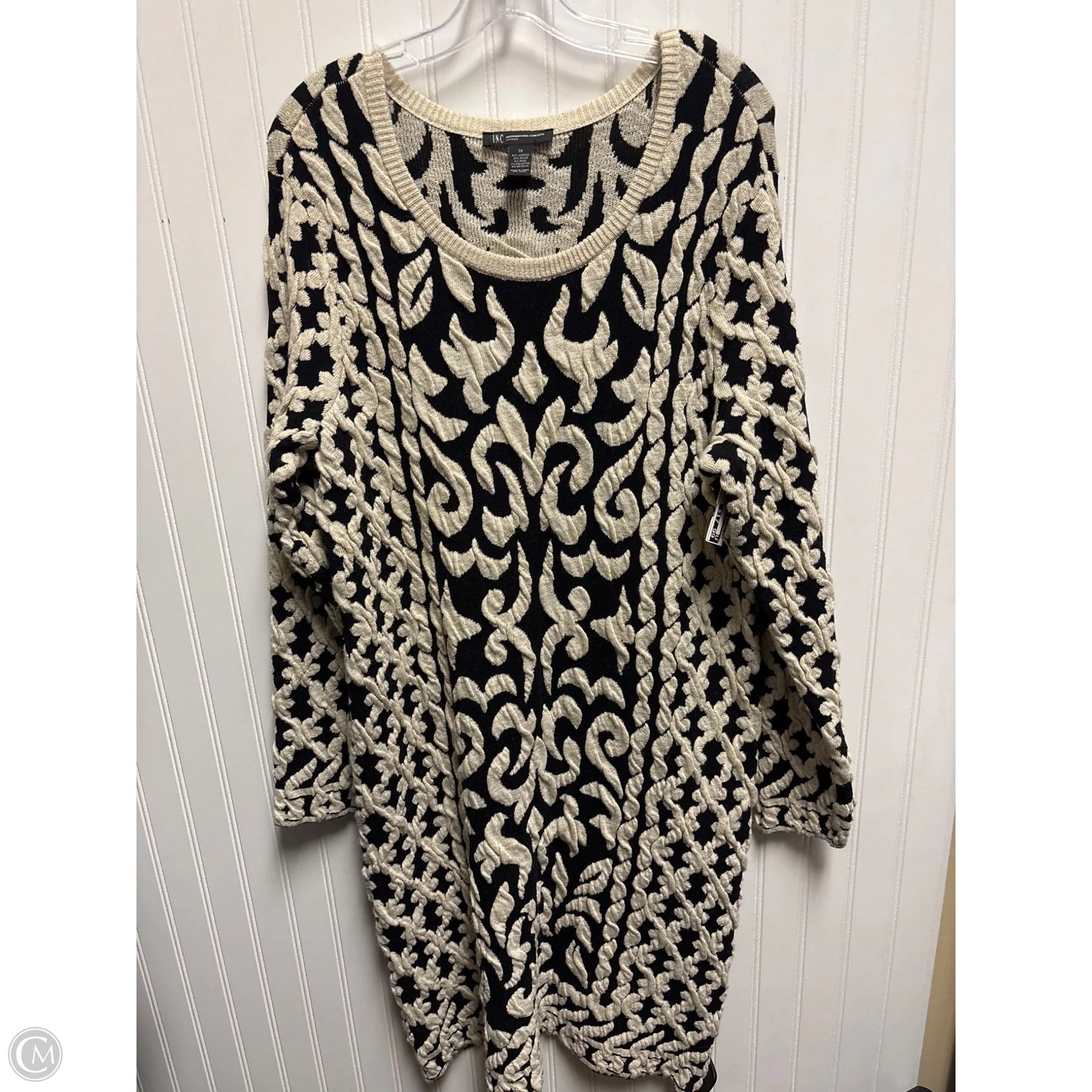 Dress Sweater By Inc In Black & Cream, Size: 1x