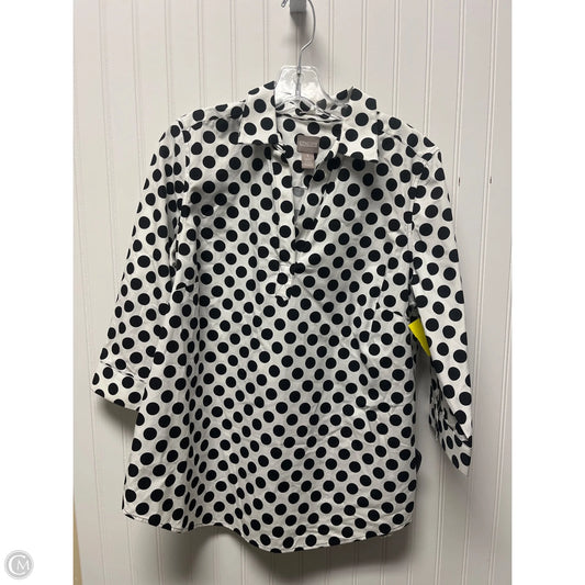 Top Long Sleeve By Chicos In Polkadot Pattern, Size: M