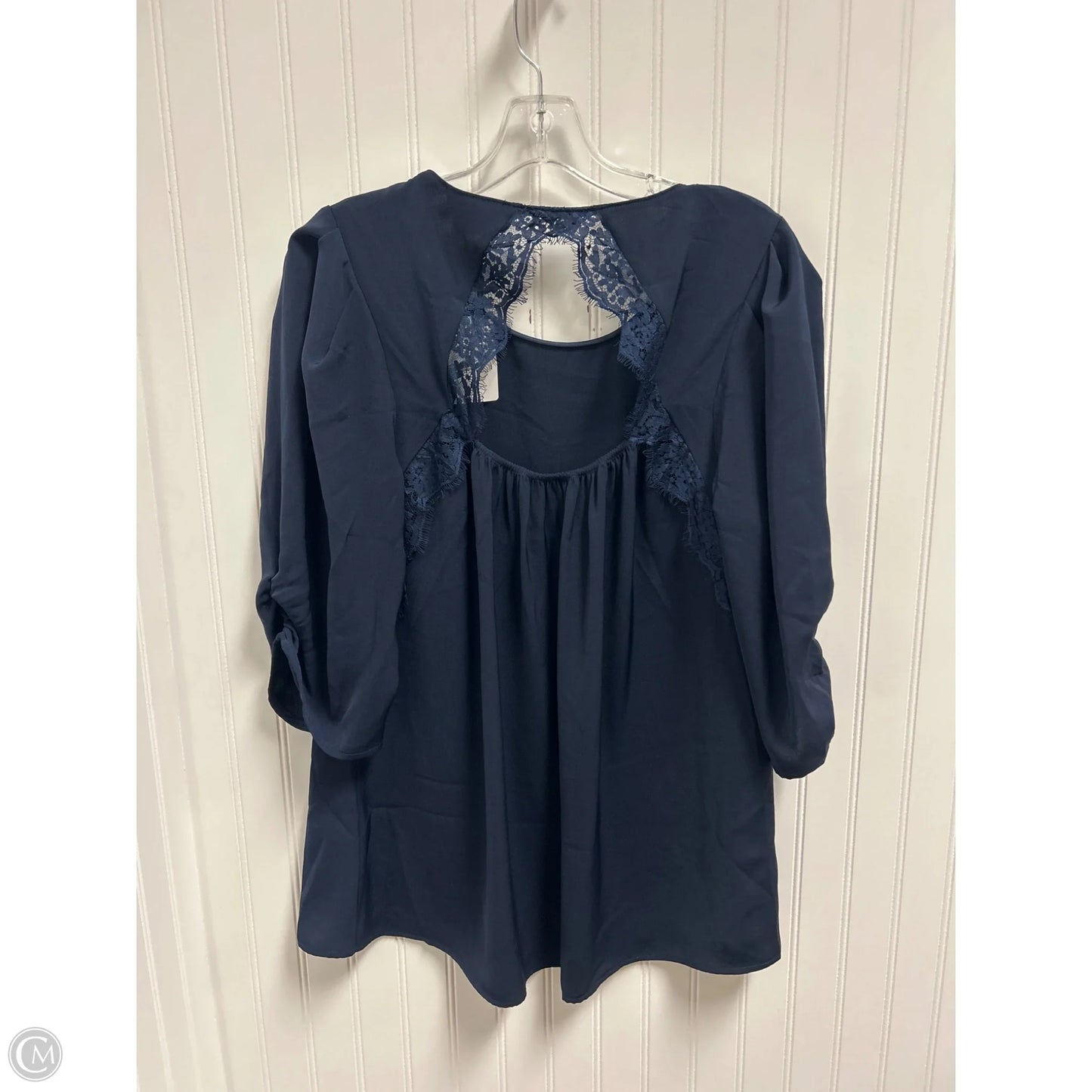 Top Short Sleeve By City Chic In Navy, Size: Xl