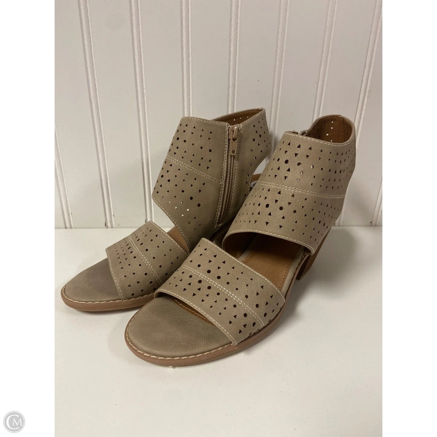 Shoes Heels Block By Sofft In Taupe, Size: 8.5