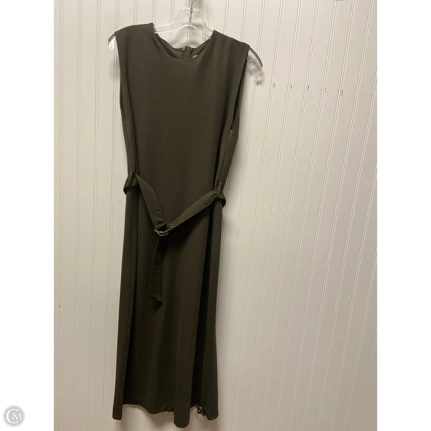 Dress Casual Midi By Zara In Brown, Size: M