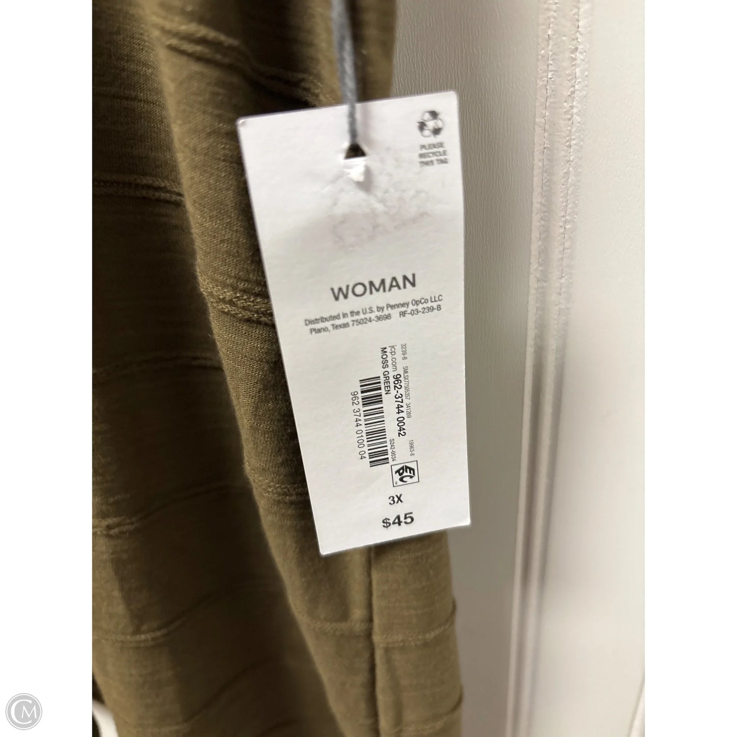 Top Short Sleeve By Liz Claiborne In Green, Size: 3x