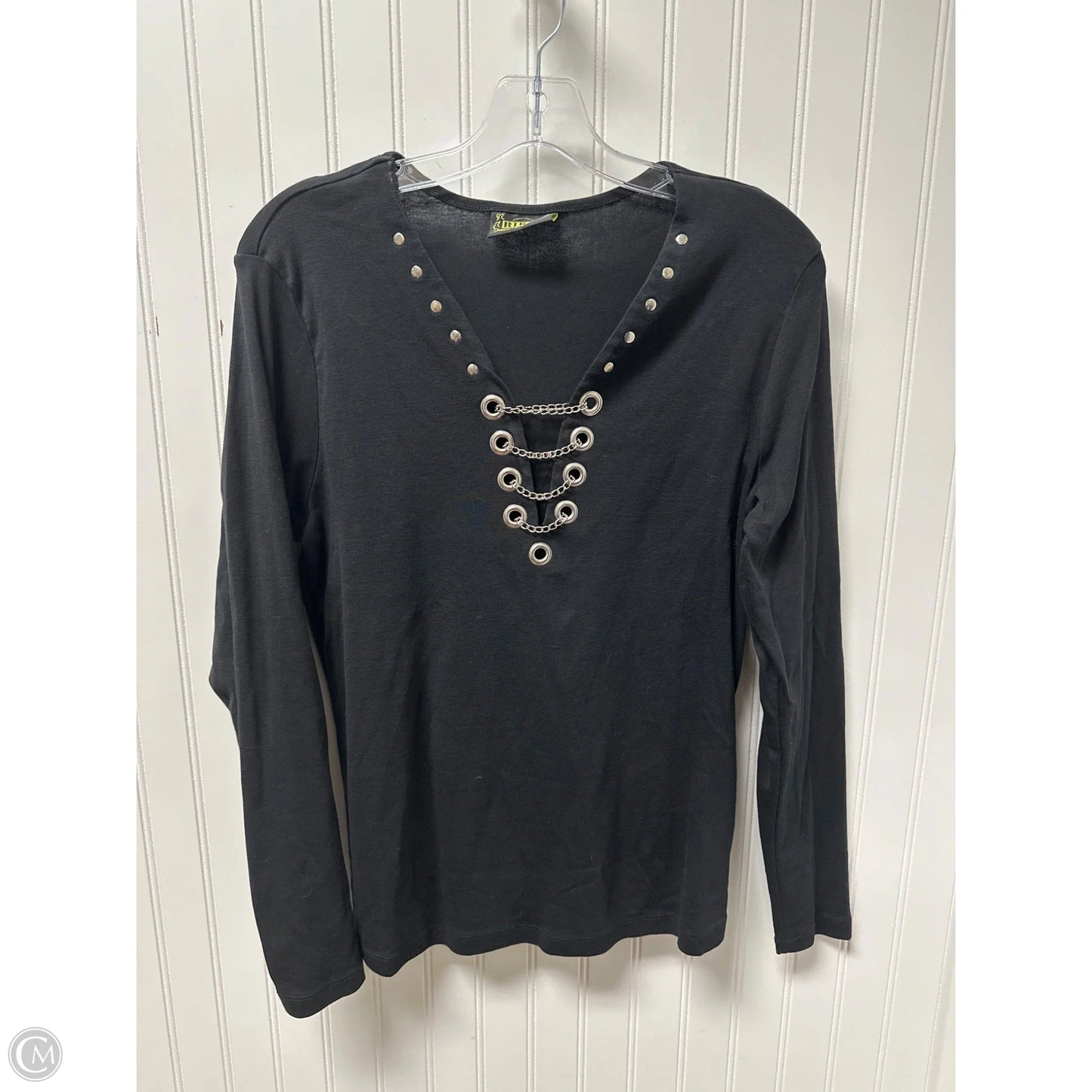 Top Long Sleeve By Clothes Mentor In Black, Size: 1x