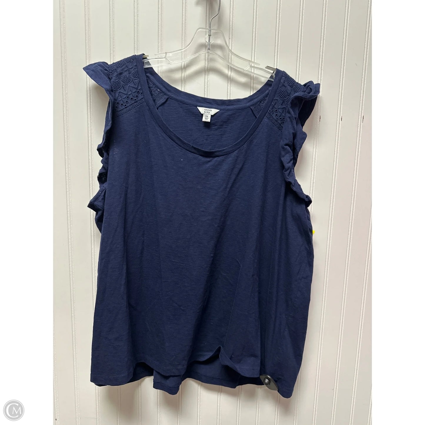 Top Sleeveless By Crown And Ivy In Navy, Size: 3x