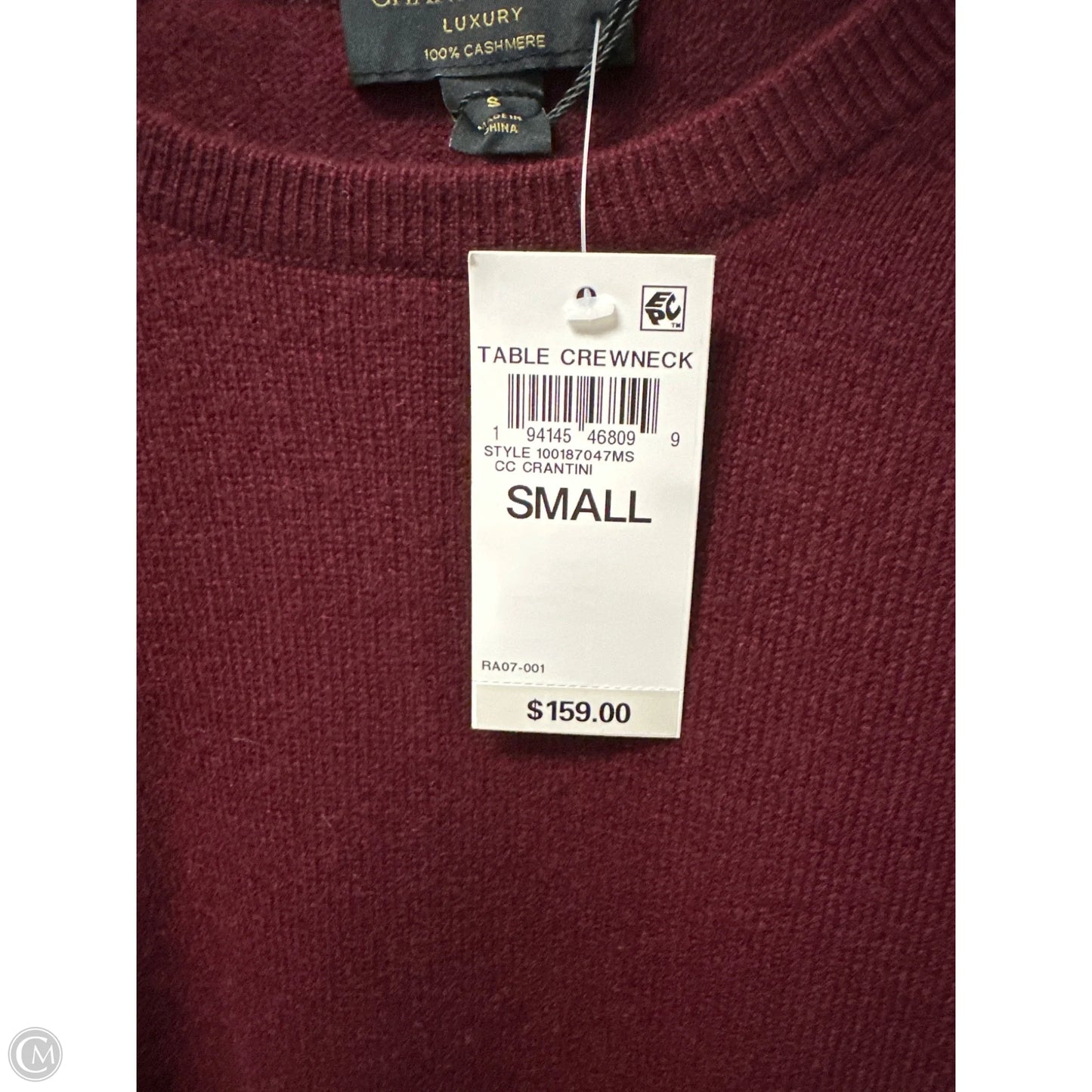 Sweater Cashmere By Charter Club In Maroon, Size: S