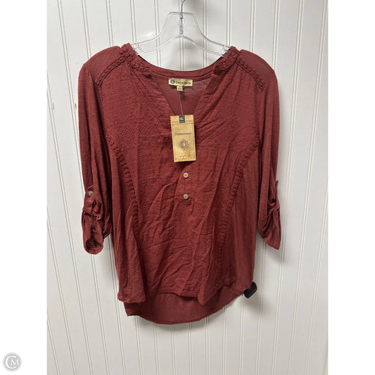 Top Long Sleeve By Democracy In Orange, Size: S