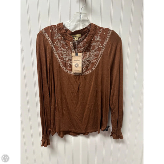 Top Long Sleeve By Democracy In Brown, Size: M