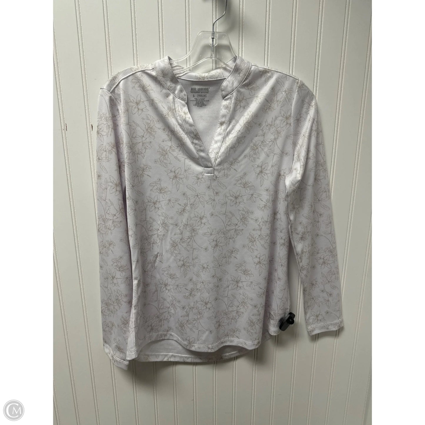 Athletic Top Long Sleeve Crewneck By Reel Legends In White, Size: S