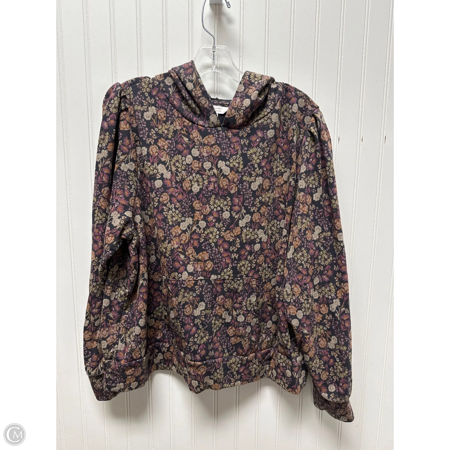 Sweatshirt Hoodie By Lc Lauren Conrad In Floral Print, Size: 1x