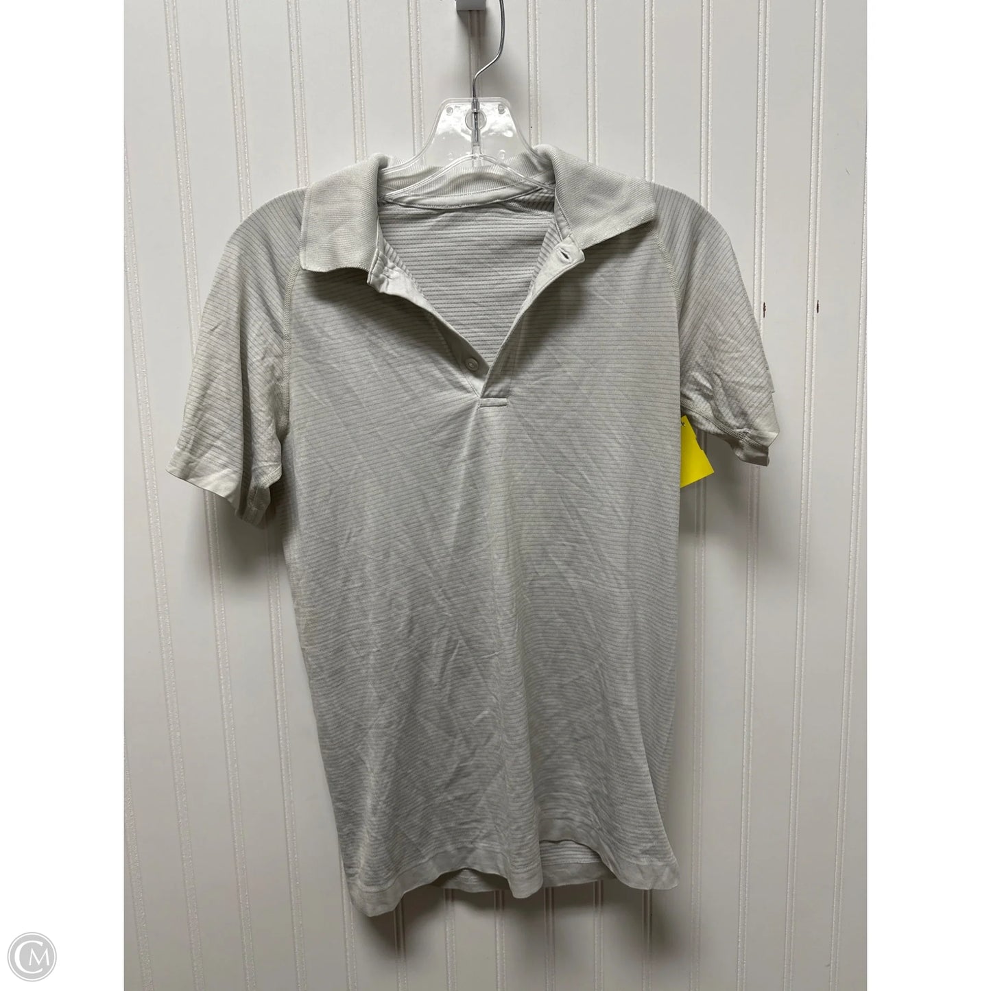 Athletic Top Short Sleeve By Lululemon In Striped Pattern, Size: S