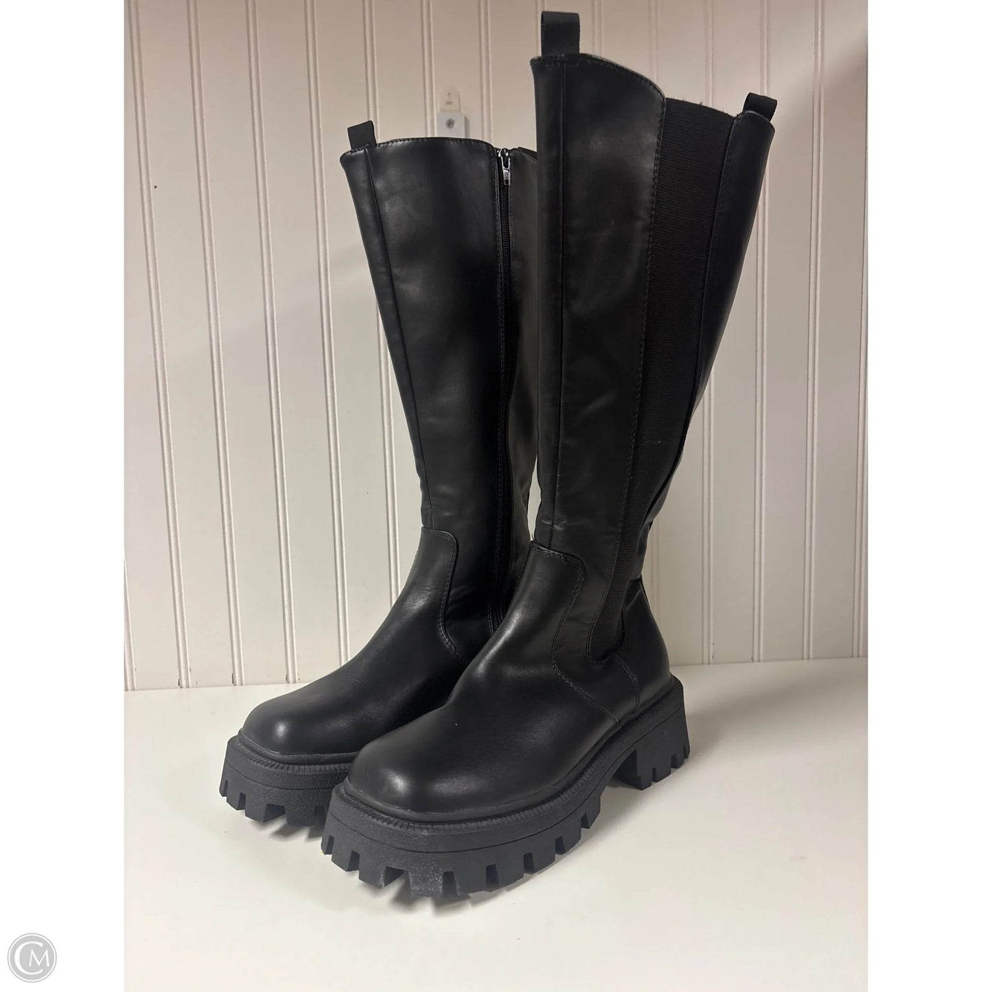 Boots Mid-calf Heels By Asos In Black, Size: 6