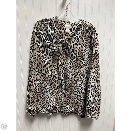 Top Long Sleeve By Chicos In Animal Print, Size: Xl