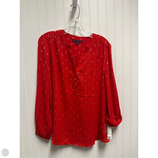 Top Long Sleeve By Zac And Rachel In Red, Size: M