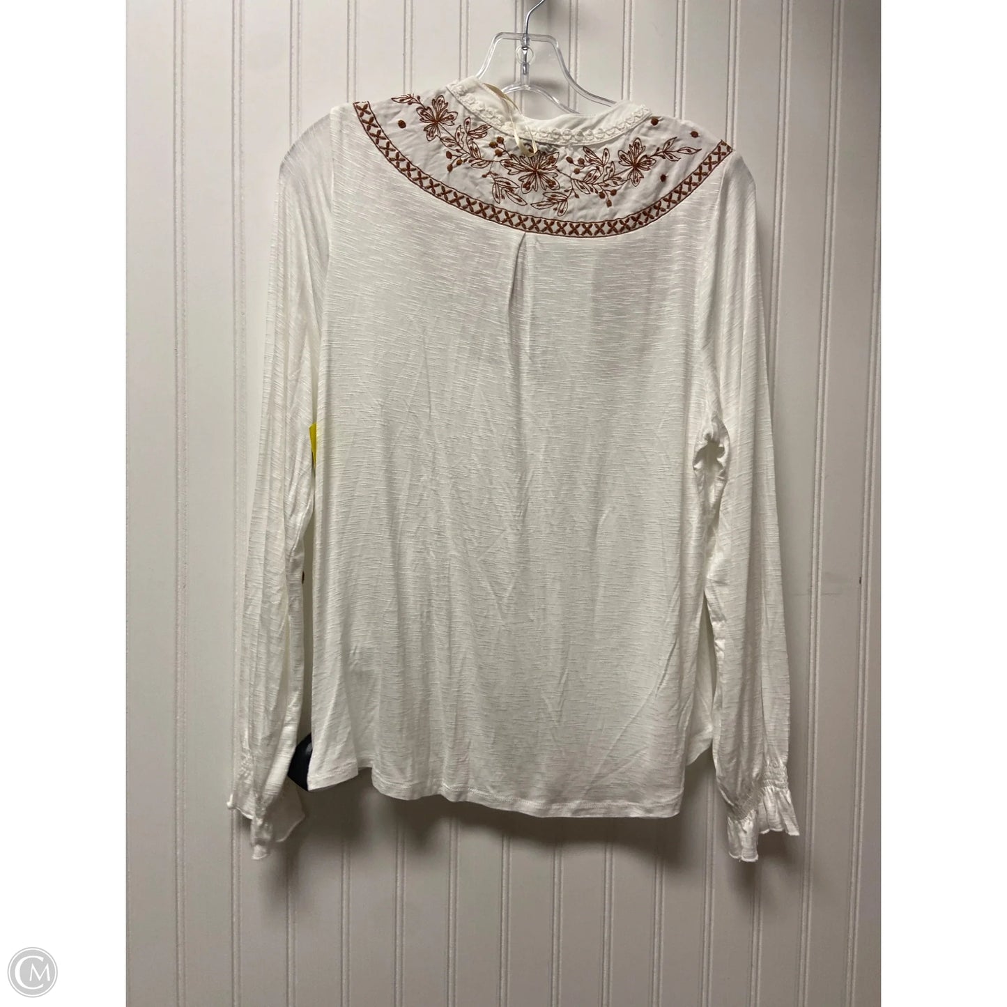 Top Long Sleeve By Democracy In White, Size: S